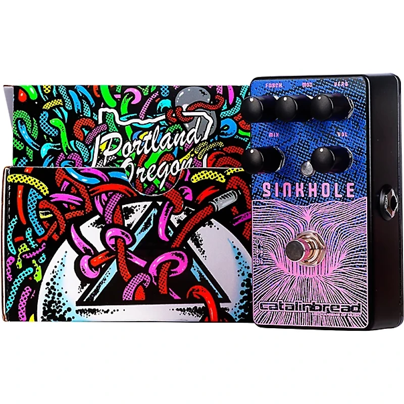 Catalinbread Sinkhole Ethereal Reverb Effects Pedal Blue and Pink