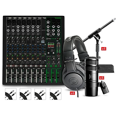 Mackie ProFX12v3+ Content Creator Bundle With AT2040 Microphones & ATH-M20X Headphones