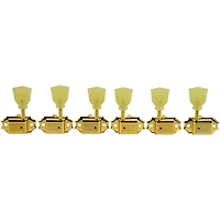 Kluson 3 Per Side Deluxe Series Pearl Single Ring Single Line Logo Tuning Machines Gold