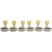 Kluson 3 Per Side Locking Deluxe Series Pearl Double Ring Tuning Machines Nickel