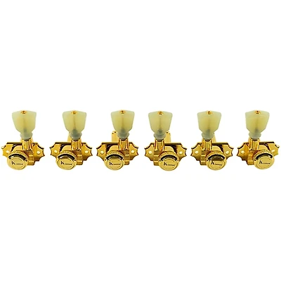 Kluson 3 Per Side Locking Revolution Series G-Mount Non-Collared Pearloid Keystone Tuning Machines