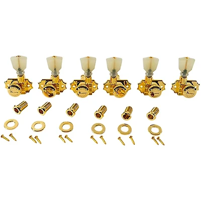 Kluson 3 Per Side Locking Revolution Series G-Mount Pearloid Keystone Tuning Machines