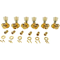 Kluson 3 Per Side Locking Revolution Series G-Mount Pearloid Keystone Tuning Machines