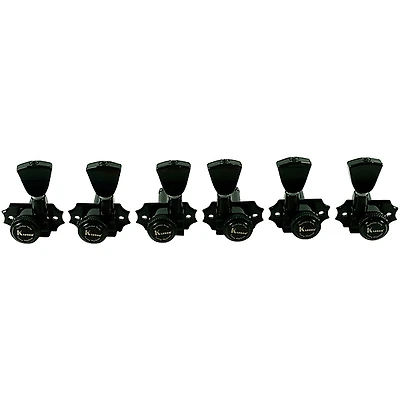 Kluson 3 Per Side Locking Revolution Series G-Mount Non-Collared Metal Keystone Tuning Machines Black