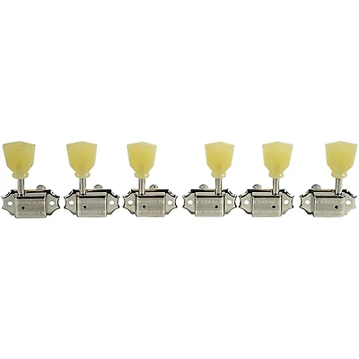 Kluson 3 Per Side Supreme Series Pearl Single Ring Tuning Machines Nickel