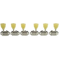 Kluson 3 Per Side Supreme Series Pearl Single Ring Tuning Machines Nickel
