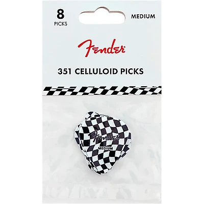 Fender 351 Celluloid Wavy Checkerboard Guitar Picks 8 Pack
