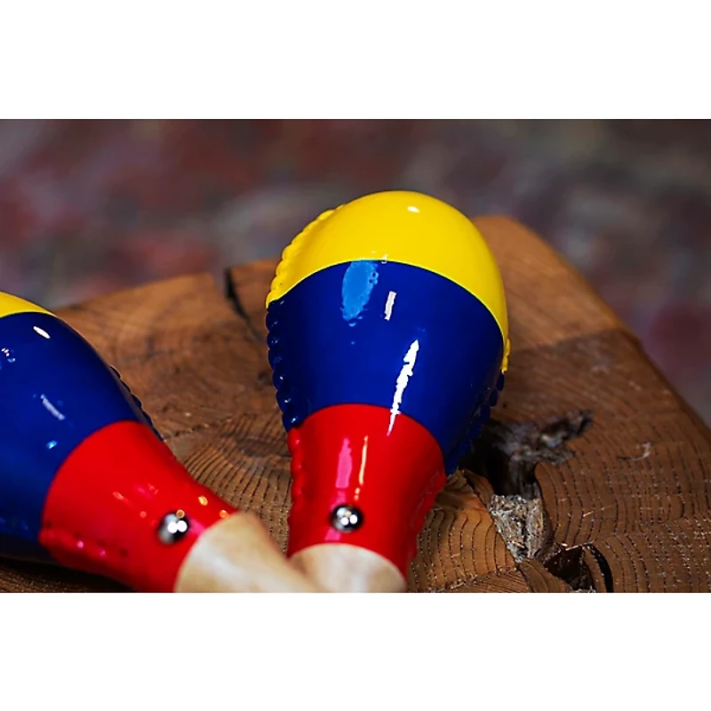 MEINL Traditional Rawhide Maracas with Colombian Flag