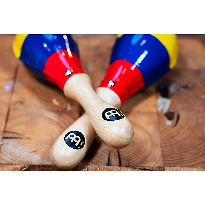 MEINL Traditional Rawhide Maracas with Colombian Flag
