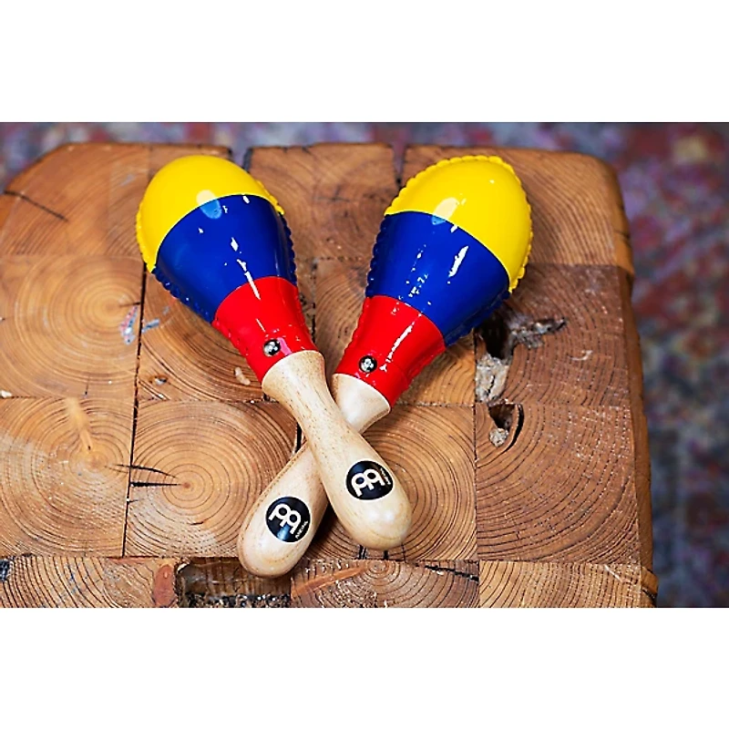 MEINL Traditional Rawhide Maracas with Colombian Flag