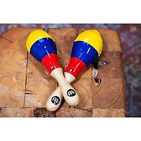 MEINL Traditional Rawhide Maracas with Colombian Flag