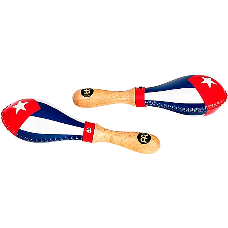 MEINL Traditional Rawhide Maracas with Cuban Flag