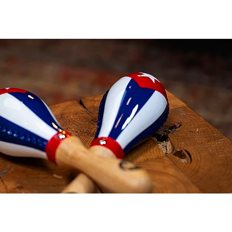 MEINL Traditional Rawhide Maracas with Cuban Flag