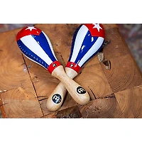 MEINL Traditional Rawhide Maracas with Cuban Flag