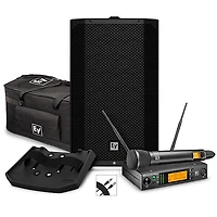 Electro-Voice EVERSE 12 12" 400W Weatherized Battery-Powered Loudspeaker With RE3 Wireless Handheld ND76 Microphone Set, Duffel Bag & Accessory Tray