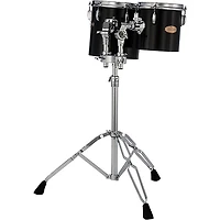 Pearl PTE Concert Series Single Head Tom Set with BT3 & 7/8" Receiver and T895 Stand 8 x 8 in., 10 x 10 in. Midnight Black