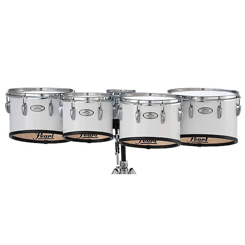 Pearl Finalist Marching Tenor Set 6, 10 ,12, 13, 14 in. Pure White
