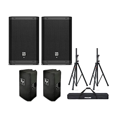 Electro-Voice ZLX-8P G2 Powered Speaker Pair With Covers and Stands
