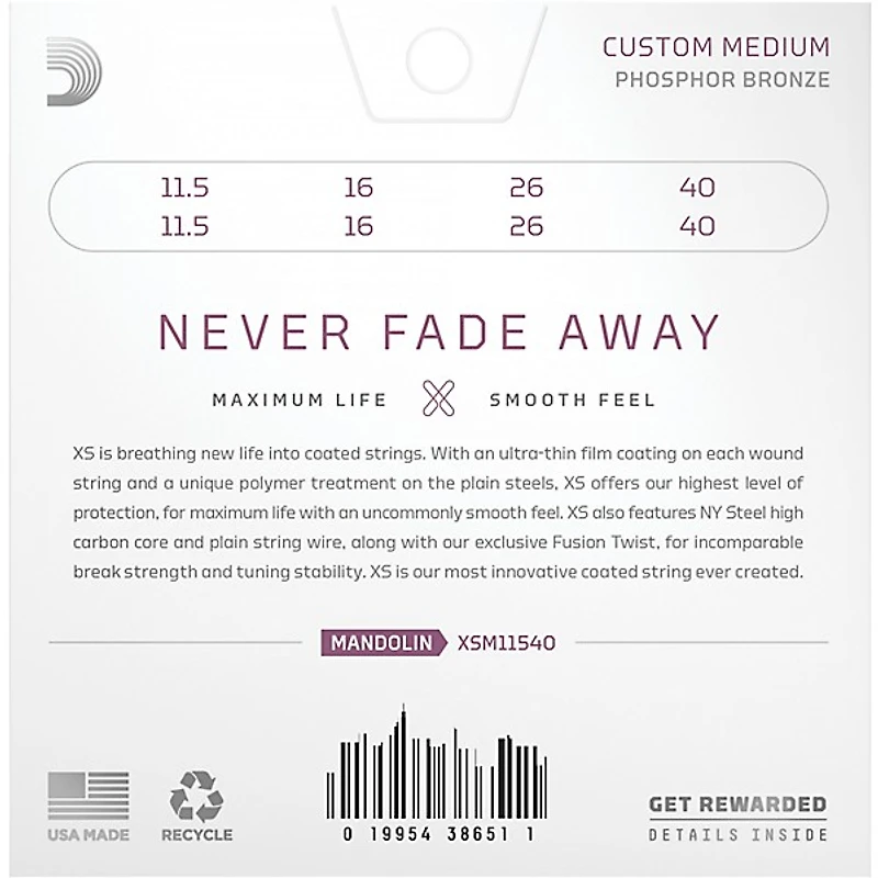 D'Addario XS Phosphor Bronze Mandolin Strings (11.5