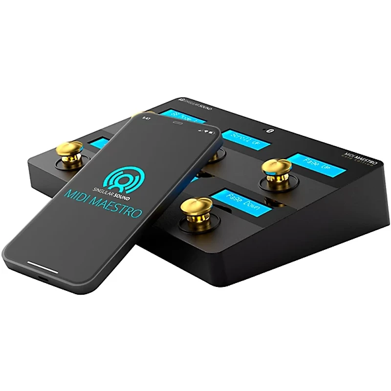 Singular Sound MIDI Maestro MIDI Foot Controller Gold Edition Black