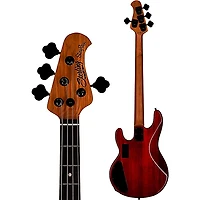 Sterling by Music Man StingRay RAY34 HH Spalted Maple Top Bass Blood Orange Burst