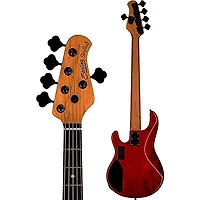 Sterling by Music Man StingRay 5 RAY35 HH Spalted Maple Top Bass Blood Orange Burst