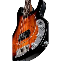 Sterling by Music Man StingRay RAY34 Spalted Maple Top Bass Guitar - 3-Tone Sunburst