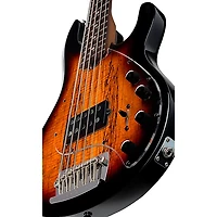 Sterling by Music Man StingRay 5 RAY35 Spalted Maple Top Bass Guitar - 3-Tone Sunburst