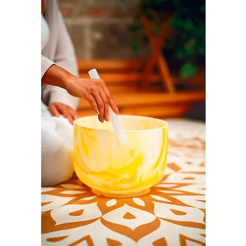 MEINL Sonic Energy 10in. Marble Crystal Singing Bowl, E4, 432 Hz, Solarplexus Chakra Yellow