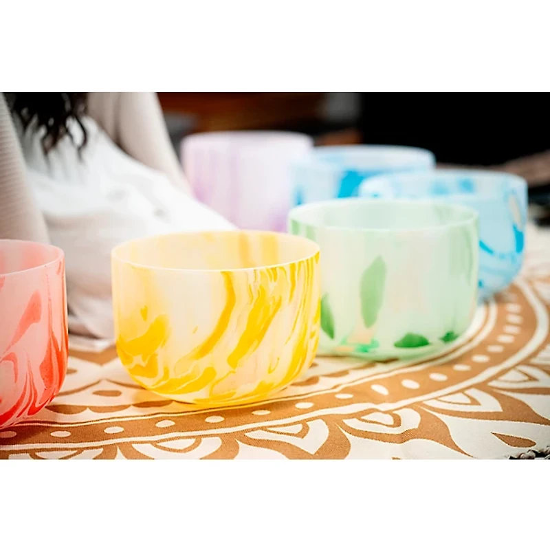 MEINL Sonic Energy 10in. Marble Crystal Singing Bowl, D4, 432 Hz, Sacral Chakra Orange