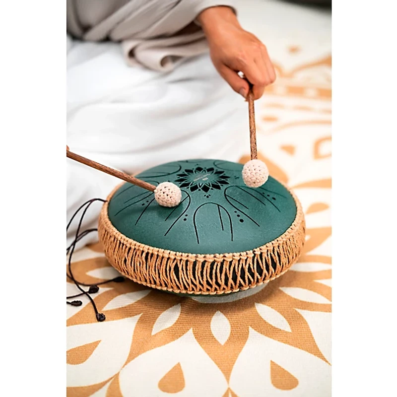 MEINL Sonic Energy F# Minor Octave Steel Tongue Drum Dark Green