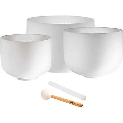 MEINL Sonic Energy 3-Piece Crystal Singing Bowl Set, G4/E4/C4, 432 Hz