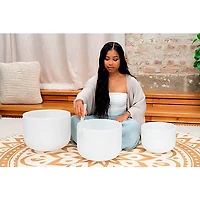 MEINL Sonic Energy 3-Piece Crystal Singing Bowl Set, G4/E4/C4, 432 Hz