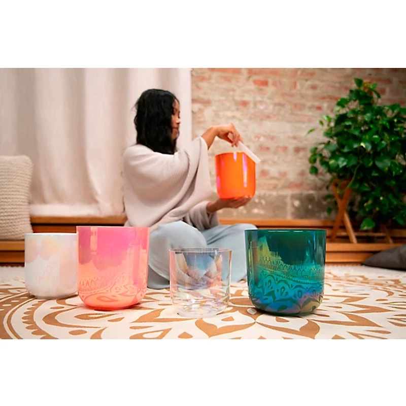 MEINL Sonic Energy 8" Essence Crystal Singing Bowl, Mint Blue, F3, 440 Hz, Heart Chakra