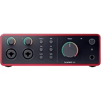 Focusrite Scarlett 4i4 4th Gen With Adam Audio T-Series Studio Monitor Pair & T10S Subwoofer Bundle (Stands & Cables Included) -