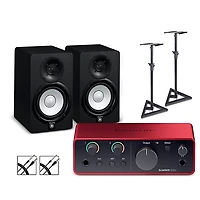 Focusrite Scarlett Solo 4th Gen With Yamaha HS Studio Monitor Pair Bundle (Stands & Cables Included)