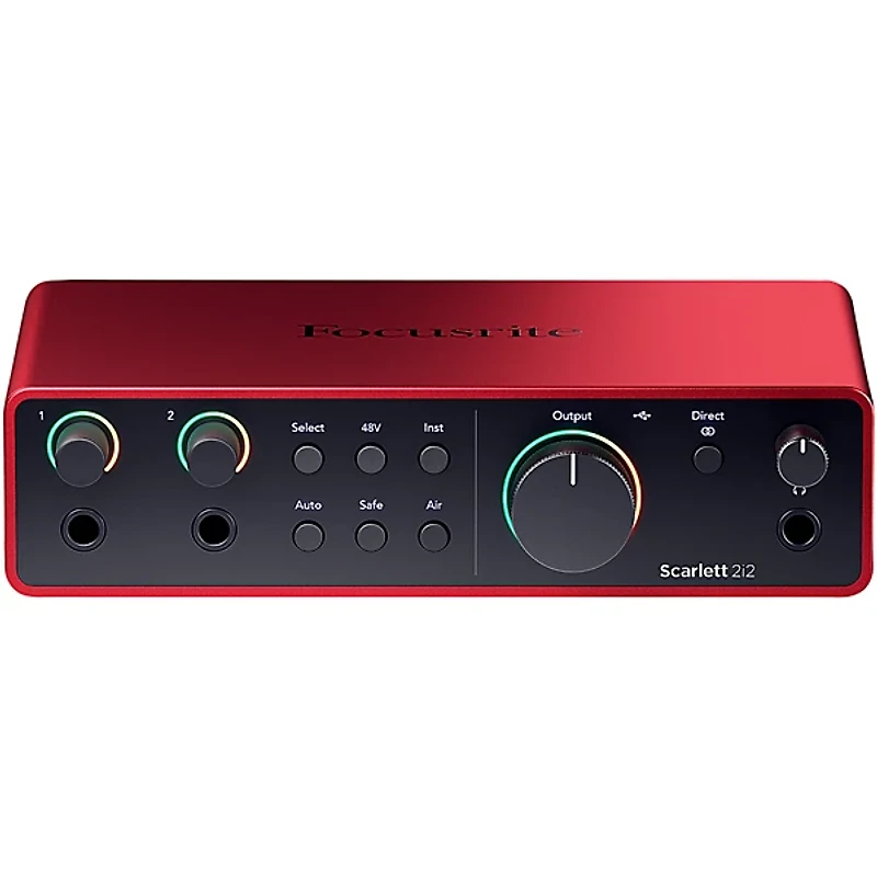 Focusrite Scarlett 2i2 Gen 4 With Audio-Technica Microphone & Sterling Studio Headphone Package (Stand & Cable Included)
