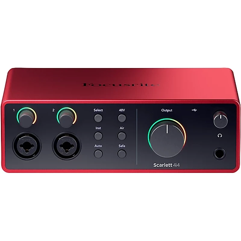 Focusrite Scarlett 4i4 Gen 4 With Audio-Technica Microphone & Sterling Studio Headphone Package (Stand & Cable Included)