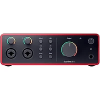 Focusrite Scarlett 4i4 Gen 4 With Audio-Technica Microphone & Sterling Studio Headphone Package (Stand & Cable Included)