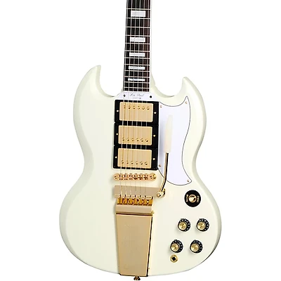Epiphone Inspired by Gibson Custom 1963 Les Paul SG Custom With Maestro Vibrola Electric Guitar Classic White