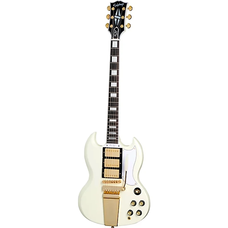 Epiphone Inspired by Gibson Custom 1963 Les Paul SG Custom With Maestro Vibrola Electric Guitar Classic White
