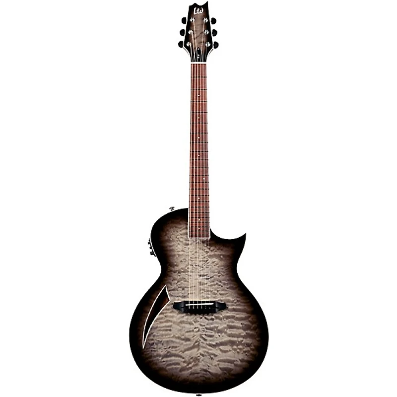 ESP LTD TL-6 Thinline Acoustic-Electric Guitar Charcoal Burst