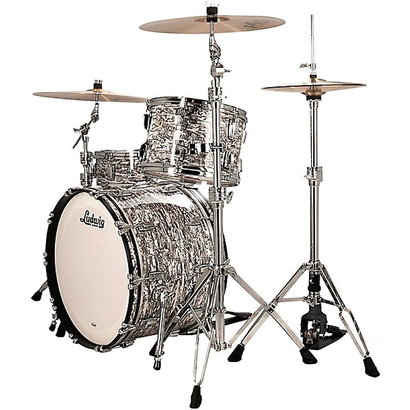 Ludwig Classic Maple 3-Piece Fab Shell Pack With 22" Bass Drum, White Abalone