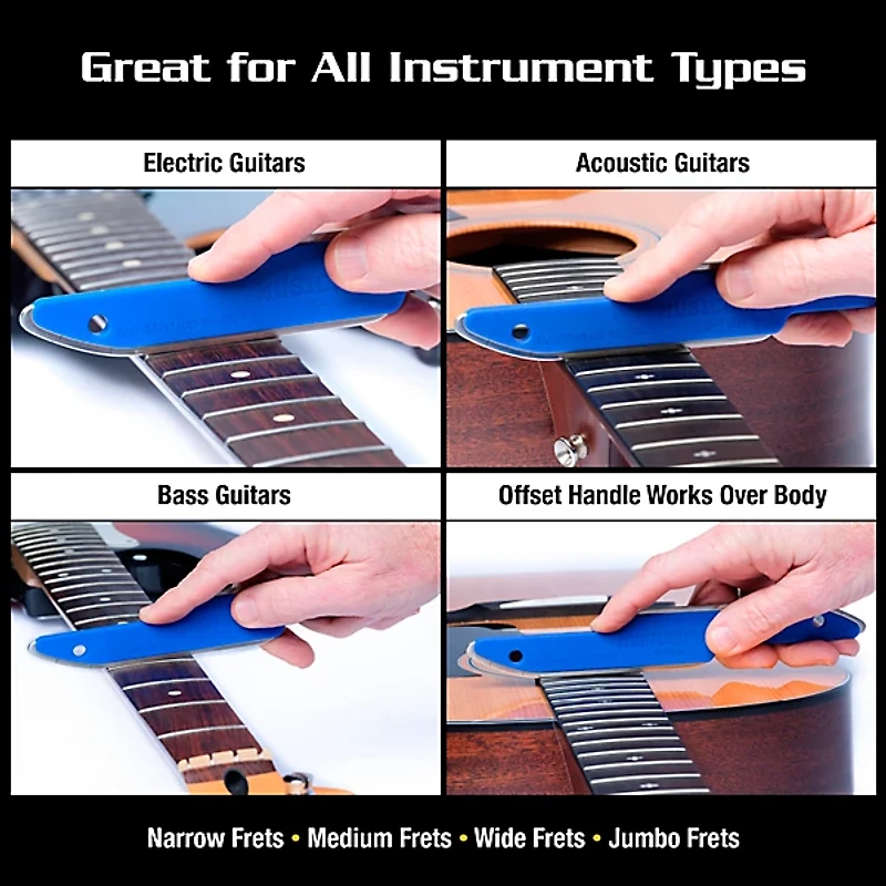 Music Nomad Diamond Coated Safe Zone Guitar Fret Crowning File (S-File)