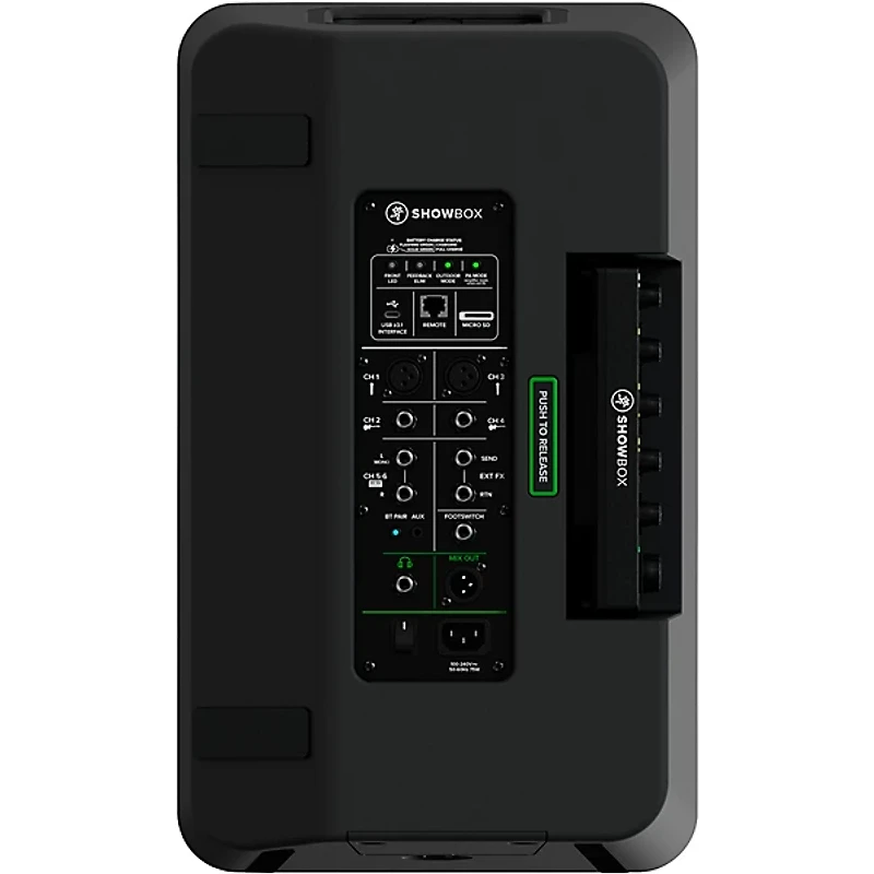 Mackie ShowBox Battery-Powered All-In-One Performance Rig With Breakaway Mix Control Black