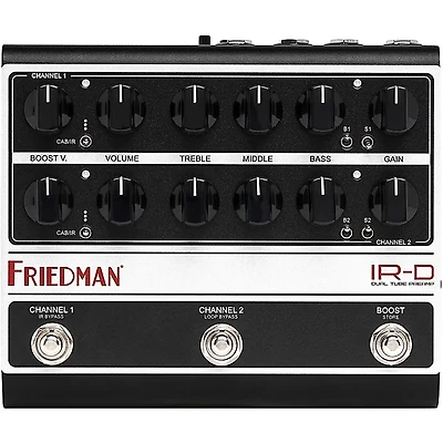 Friedman IR-D Dual-Tube Preamp DI+IR Dual-Channel 12AX7 Tubes Effects Pedal Black and Silver