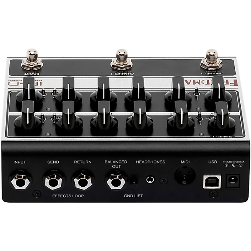 Friedman IR-D Dual-Tube Preamp DI+IR Dual-Channel 12AX7 Tubes Effects Pedal Black and Silver