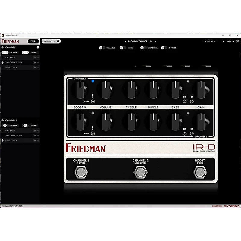 Friedman IR-D Dual-Tube Preamp DI+IR Dual-Channel 12AX7 Tubes Effects Pedal Black and Silver