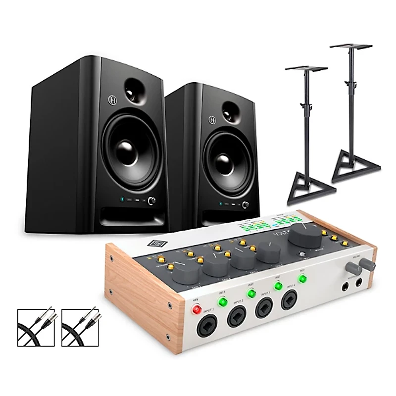 Universal Audio Volt 476P Audio Interface Bundle With Harbinger Studio Monitor Pair, Stands & Cables -