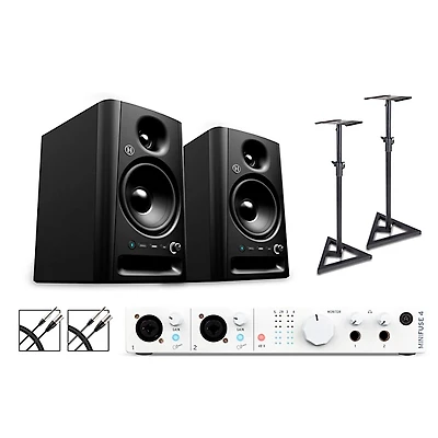 Arturia Minifuse 4 with Harbinger Studio Monitor Pair (Stands & Cables Included)